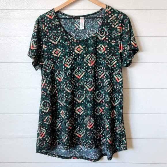 LuLaRoe Tops - LuLaRoe Swing Top Green Print Large